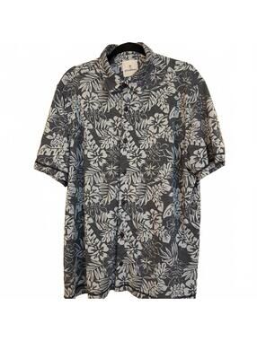 Caribbean Gray Floral Button Down Shirt